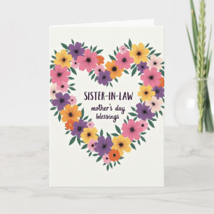Floral Heart Sister In Law Card