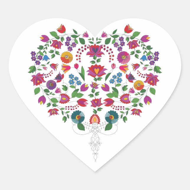 Floral Heart Sticker (Front)