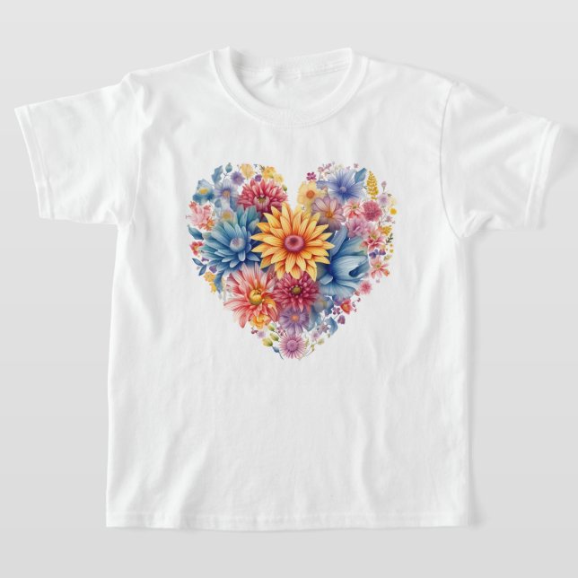 Floral Heart T-Shirt (Laydown)