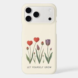 Floral Heart Tulips Let Yourself Grow Quote