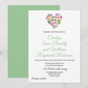 Floral Heart Wedding Invitation