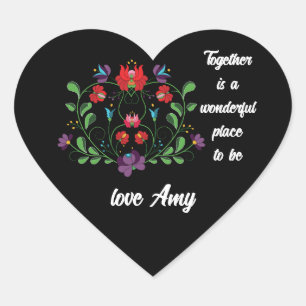 Floral Heart with Quote Sticker
