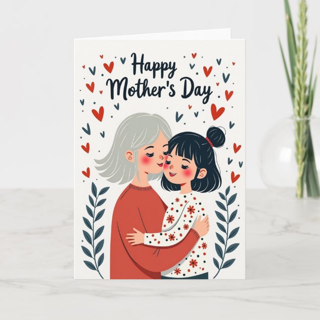 Floral Hearts Greeting Card (Front)