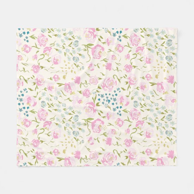 Floral Heaven Fleece Blanket (Front (Horizontal))