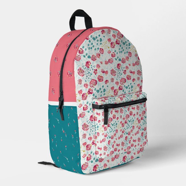 Floral Heaven Print Cut Sew Backpack (Back Corner Left)