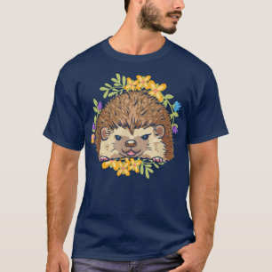 Floral Hedgehog Flower Hedgepig Furze-pig For Hedg T-Shirt