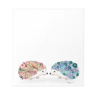 Floral Hedgehog Friends Notepad