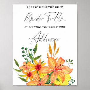 Floral help the busy bride Address  Poster
