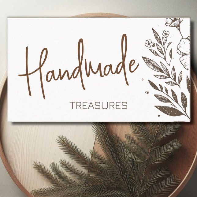 Floral Herbs Handmade Crafts Flower Drawing Business Card (Creator Uploaded)