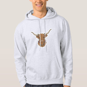 Floral Highland Cow Hoodie