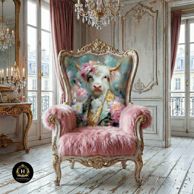 Floral Highland Cow in Baroque Suit Decoupage Tissue Paper (Creator Uploaded)