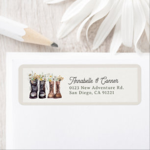 Floral Hiking Boots Couples Shower Return Address