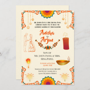 Floral Hindu Wedding Digital Invitation