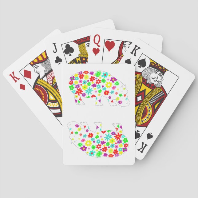 Floral Hippo Playing Cards (Back)