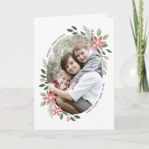 Floral Holiday - Christmas Photo Greeting Card