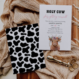 Floral Holy Cow Western Cowgirl Bridal Shower Invitation