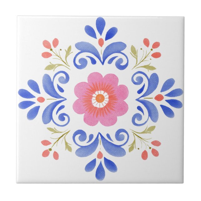 Floral home decor ceramic tiles  (Front)