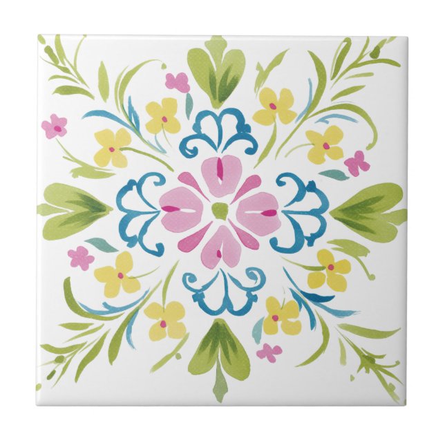 Floral home decor ceramic tiles 2 (Front)