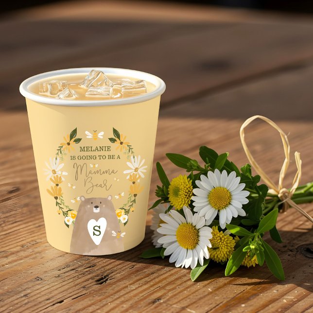 Floral Honey Bear Baby Shower Wildflowers & Bees Paper Cups (Floral Honey Bear Baby Shower Wildflowers & Bees Paper Cups)