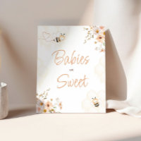 Floral Honey Bee Baby Shower Babies Are Sweet Sign