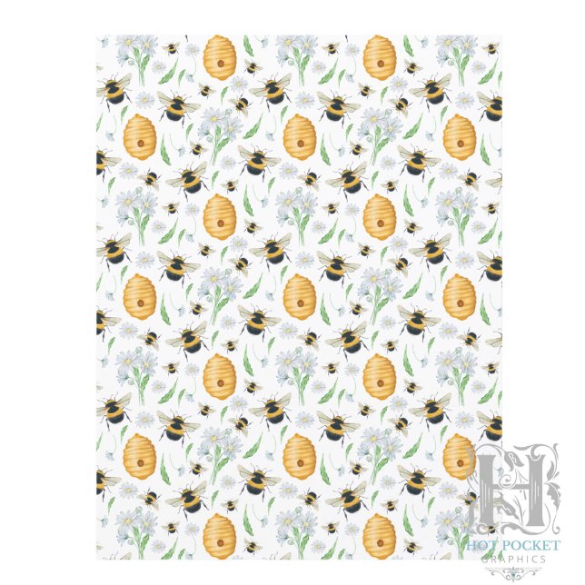 Floral Honey Bees Scrapbook Paper (Creator Uploaded)
