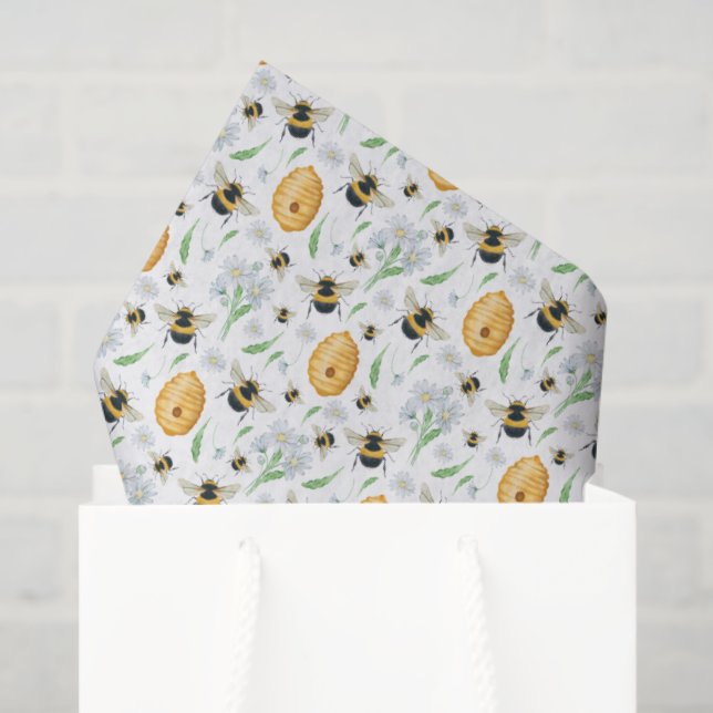Floral Honey Bees Tissue Paper (Gift Bag)