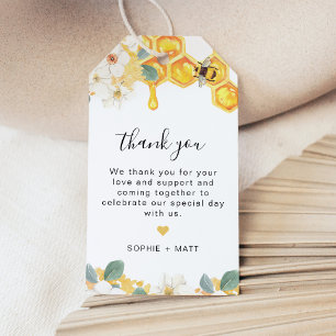 Floral Honey Bumble Bee Thank You Favour Gift Tags