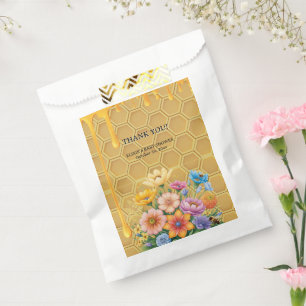 Floral Honeycomb Honeybee Honey Drip Baby Shower Favour Bags