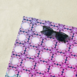 Floral Honeycombs: Geometric Pattern of Intricate Beach Towel