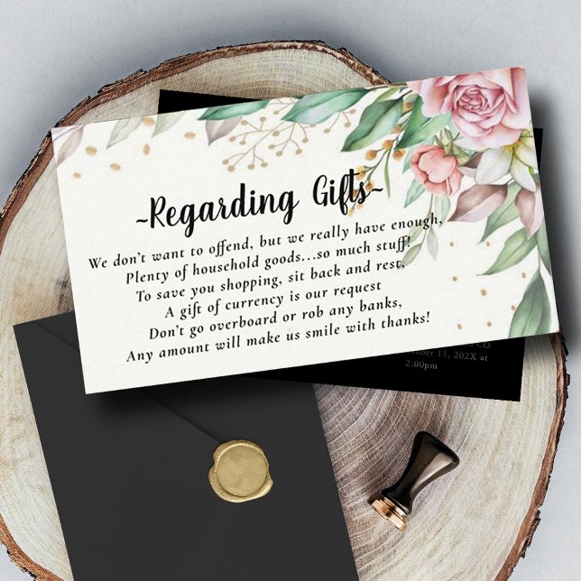 Floral Honeymoon Fund Instead of Gifts Cards (Creator Uploaded)