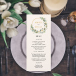 Floral Hoop EDITABLE COLOR Wedding Menu Card<br><div class="desc">Stylish menu card by © berryberrysweet . Printable digital files and matching items are available! Visit our website at berryberrysweet.com for stylish stationery designs and personalised gifts.</div>