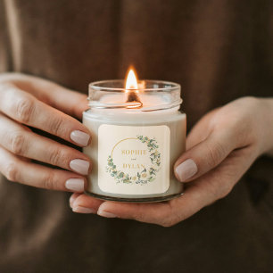 Floral Hoop Wedding Favour Sticker or Envelope Sea