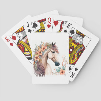 Floral Horse Art Playing Cards