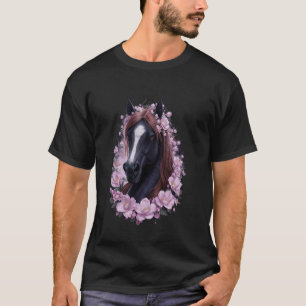 Floral Horse Girl Horseback Riding Horse Girl Love T-Shirt