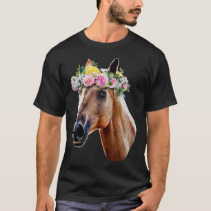 Floral Horse Horseback Riding Equestrian Farm Gift T-Shirt