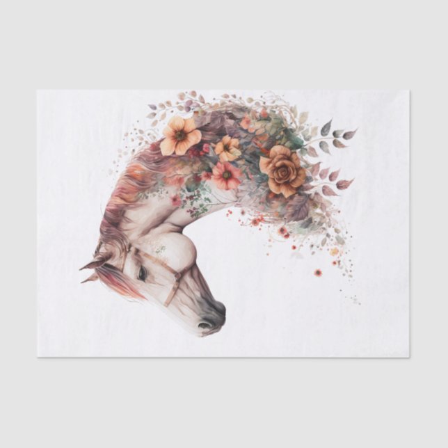 Floral Horse I Tissue Paper (Front)