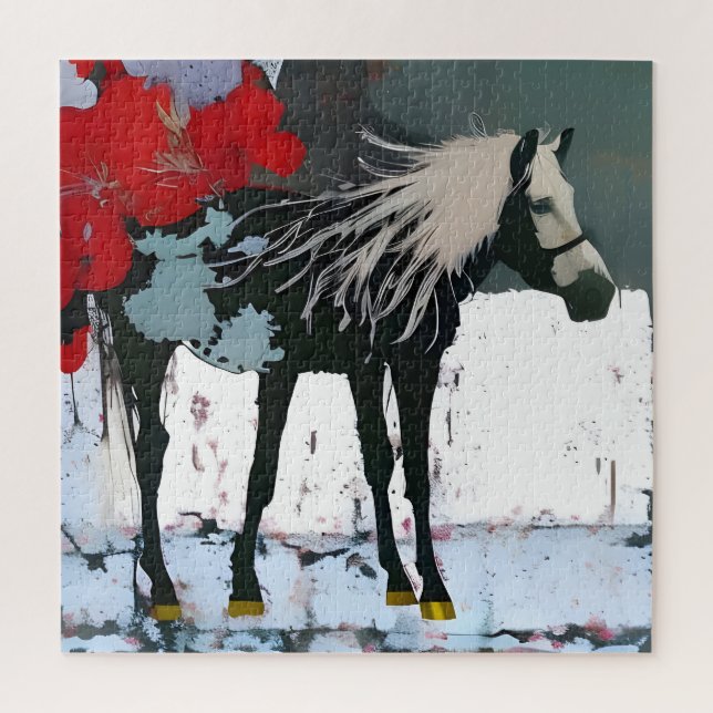 Floral Horse Jigsaw Puzzle (Vertical)