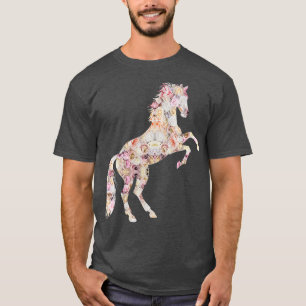 Floral Horse Lovers Horse Riding T-Shirt