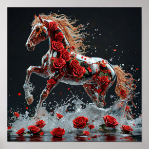 Floral Horse Poster