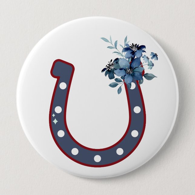 Floral Horseshoe Button (Front)