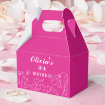 Floral Hot Pink 30th Birthday Elegant 