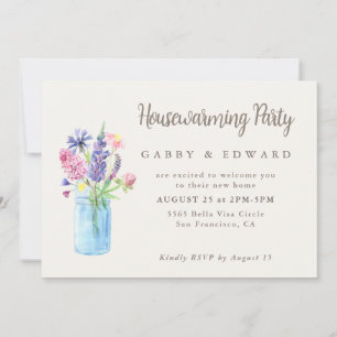 Floral Housewarming Party  New Home Invitation