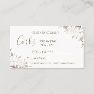 Floral How many Corks Bridal Shower card game