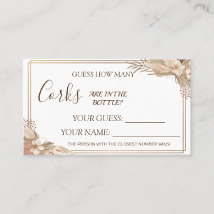 Floral How many Corks Bridal Shower card game