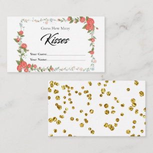 Floral How Many Kisses Bridal Enclosure Card