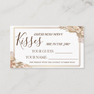 Floral How many kisses Bridal Shower card game