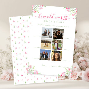 Floral How old was the bride-to-be Bridal Game