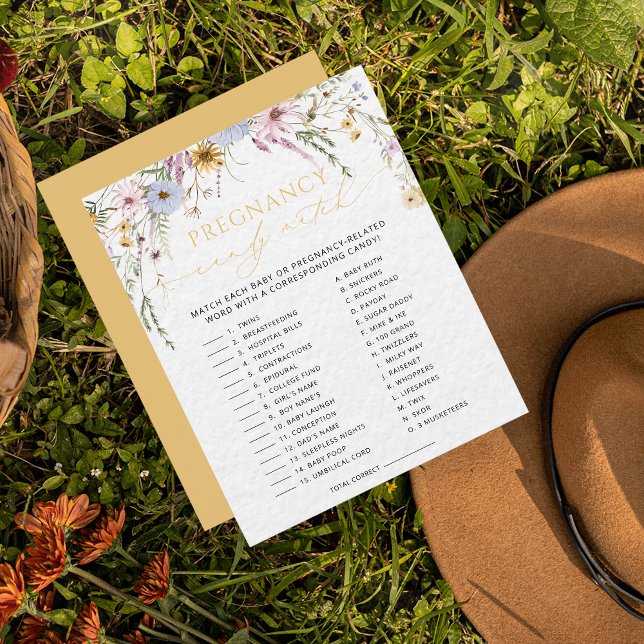 Floral How Sweet It Is Pregnancy Candy Match Game (Creator Uploaded)