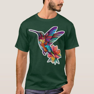 Floral Humming Bird T-Shirt