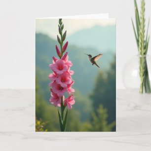 Floral Hummingbird Birthday Card